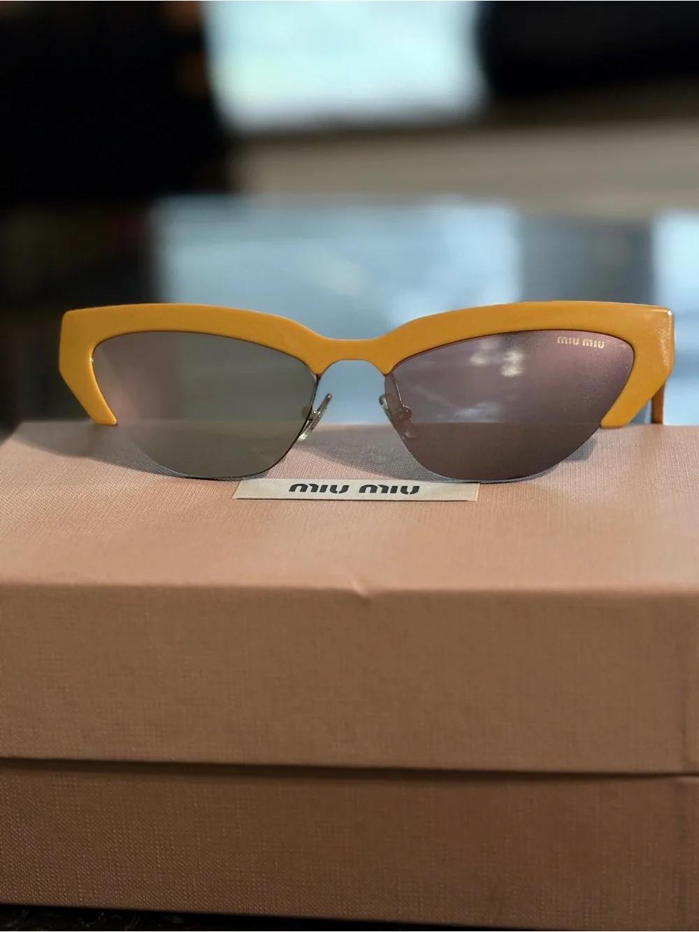 Miu Miu Yellow Cat Eye Sunglasses - MU 04US